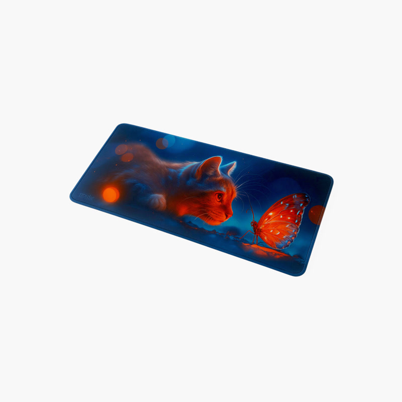 Image of Gamezelle Curious Cat großes (erweitertes) Gaming-Mauspad (800×300 mm)
