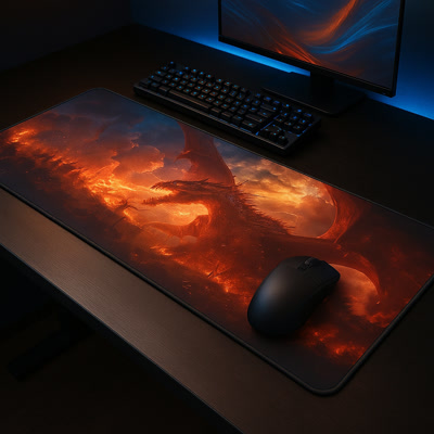 Picture of Gamezelle Fire Dragon Fury großes (erweitertes) Gaming-Mauspad (800×300 mm)