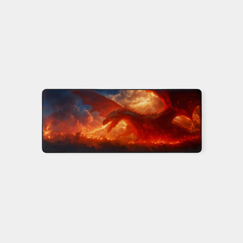 Image of Gamezelle Fire Dragon Fury großes (erweitertes) Gaming-Mauspad (800×300 mm)