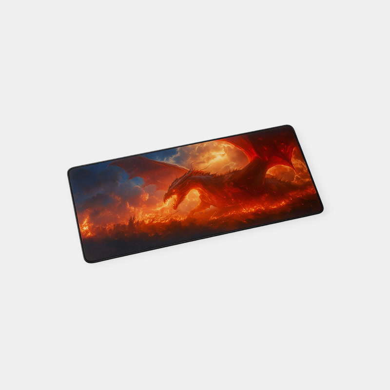 Image of Gamezelle Fire Dragon Fury großes (erweitertes) Gaming-Mauspad (800×300 mm)