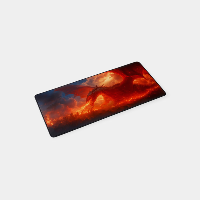 Image of Gamezelle Fire Dragon Fury großes (erweitertes) Gaming-Mauspad (800×300 mm)