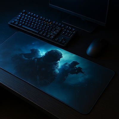 Picture of Gamezelle Ghost Special Forces Trident großes (erweitertes) Gaming-Mauspad (800×300 mm)